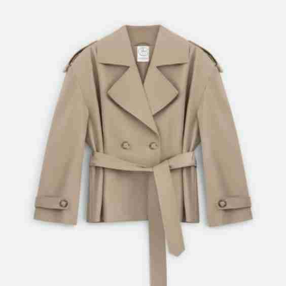 Blank Cropped Trench Coat
