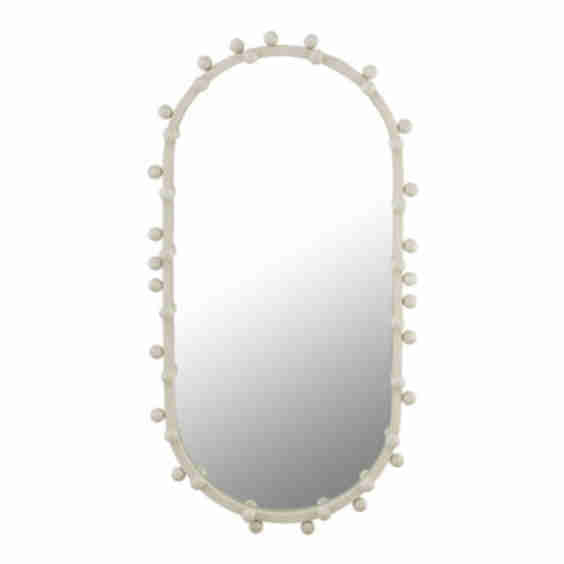 Bubbles Ivory Oval Wall Mirror