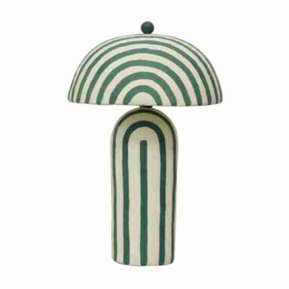 Maiori Striped Papier Mache Table Lamp