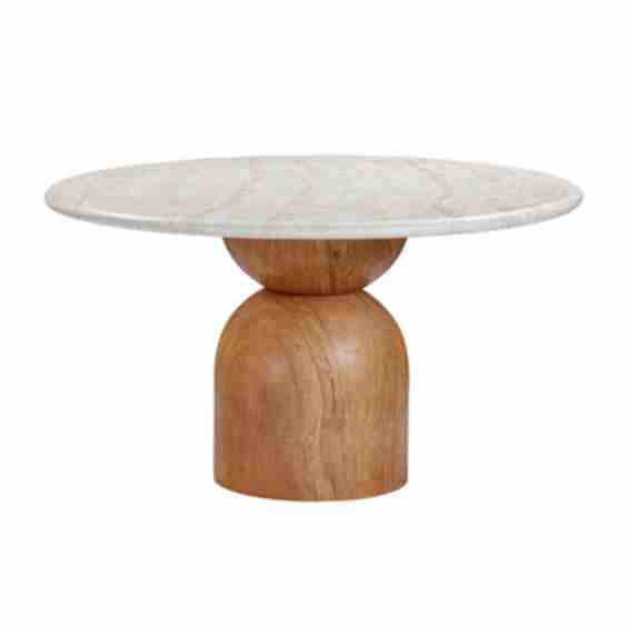 Cynthia Travertine Concrete Indoor / Outdoor Side Table