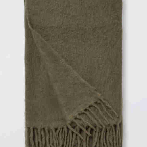 Mohair Effect Plain Throw