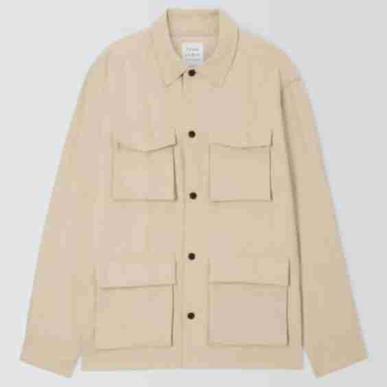 Regular Fit Cotton Linen Blend Safari Shirt