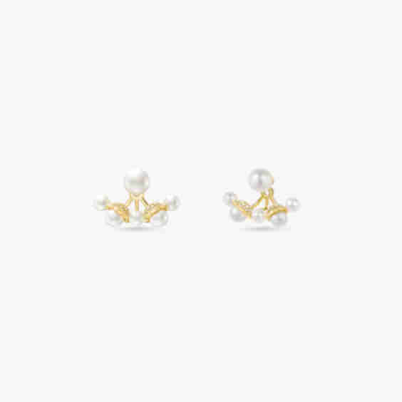 Blossom Lily of the Valley Earrings with Freshwater Pearl