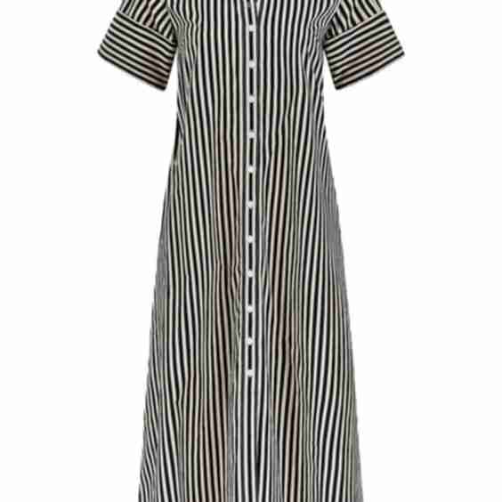 Gibbons Dress Chive Stripe