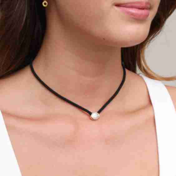 Bezel On Cord Necklace