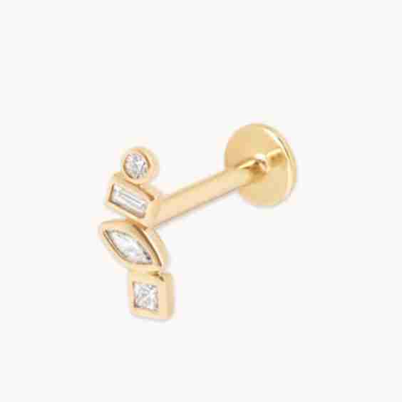 Diamond Bezel Cluster Piercing Stud