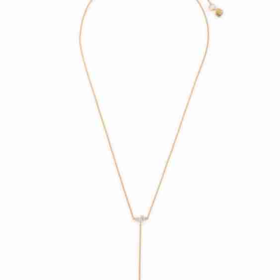Pear Bezel Lariat Necklace