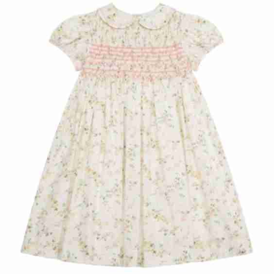 Mia Pink Smocked Floral Dress