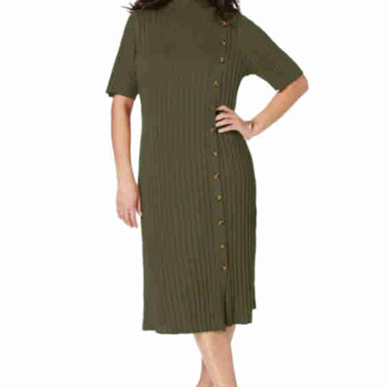 Button Front Sweater Dress