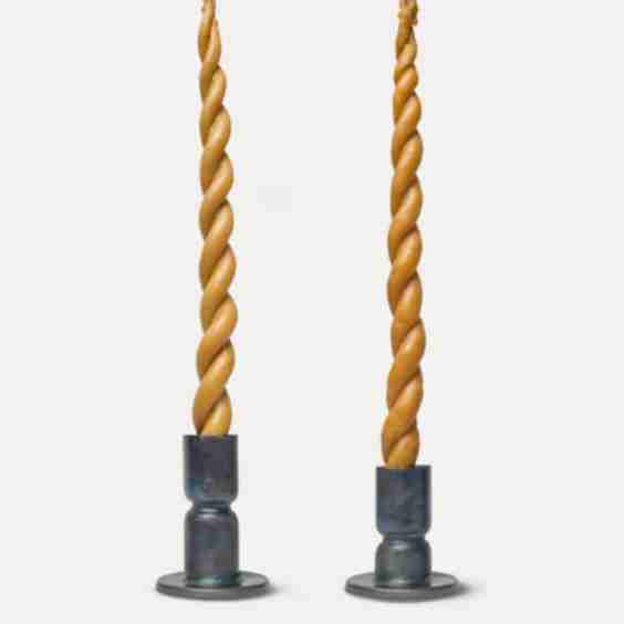 Colossal Double Wick Twisted Beeswax Candle