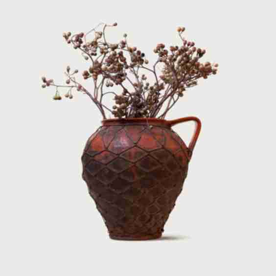 Antique Oversized pitcher with Wire Netting
