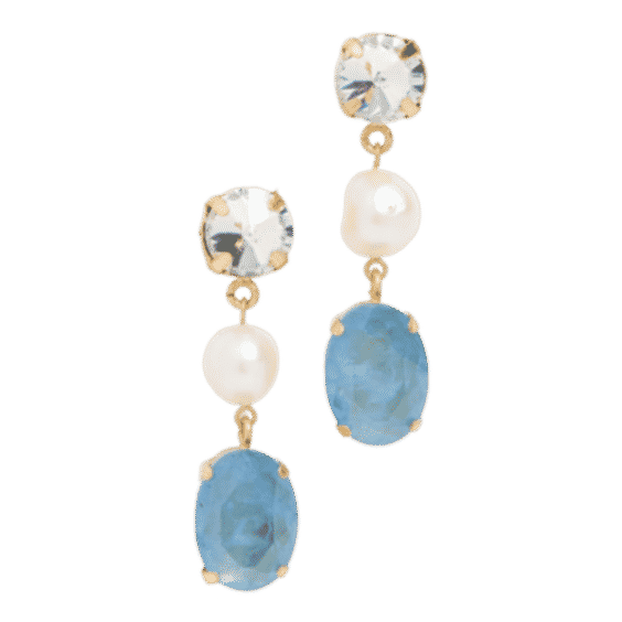 Crystal and Pearl Drop Earrings