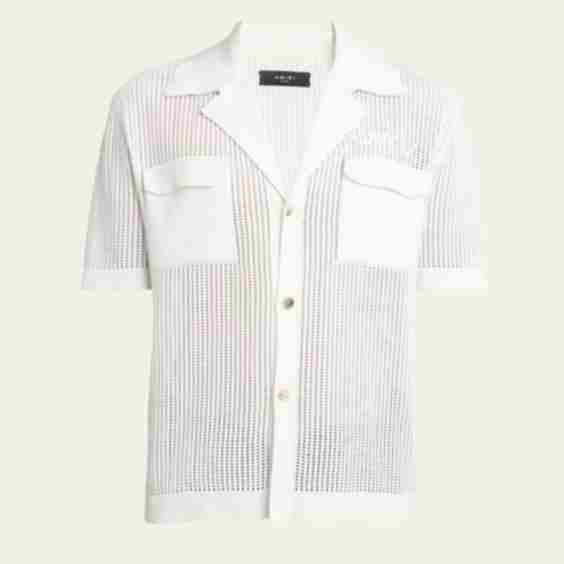 Mesh Knit Camp Shirt