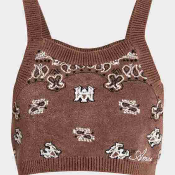 Logo Bandana Knit Crop Tank Top