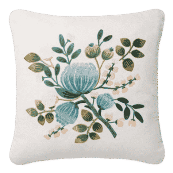 Botanical Embroidered Pillow