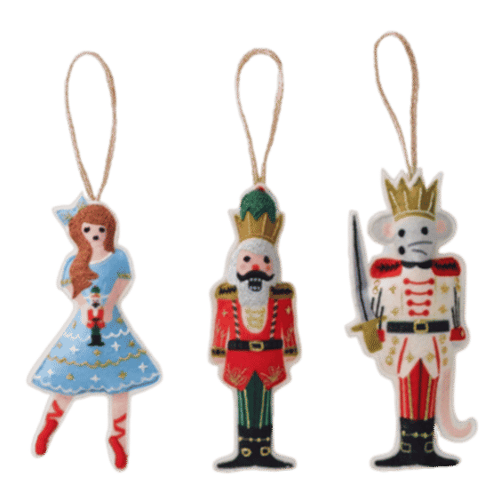 Nutcracker Felt Ornament Set