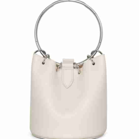 Ring-Handle Leather Bucket Bag