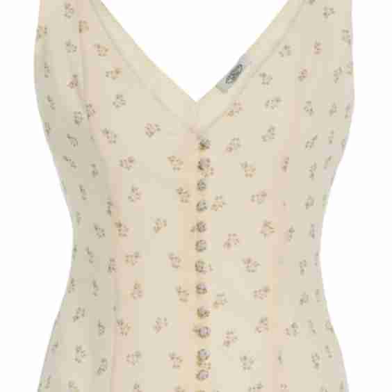 Floral-Print Silk Top
