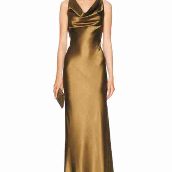 Plunging Back Cowl Dress
