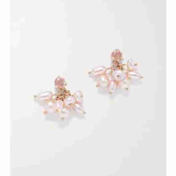 Cloudburst Recycled Gold, Pearl And Sunstone Earrings
