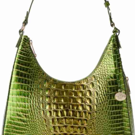 Tabitha Croc-Embossed Leather Shoulder Bag