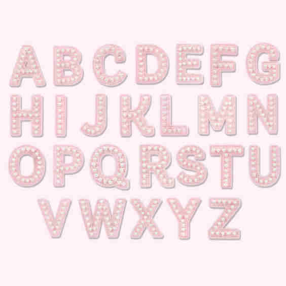 Pink Pearl Letter Patch