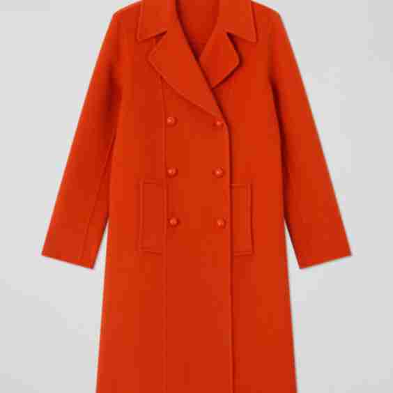 Greta Orange Wool-Blend Coat