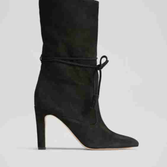 Leather Tassel Ruched Ankle Boots