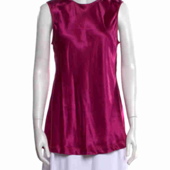 Satin Crew Neck Top