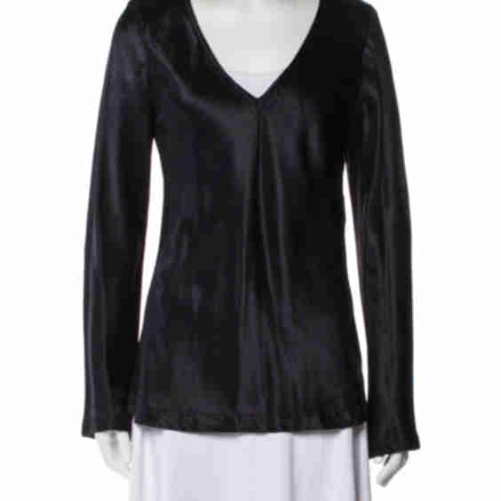 V Neck Long Sleeve Blouse