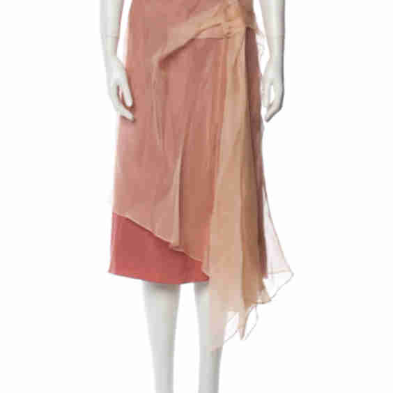 Ruffle Embellishment Midi Length Skirt