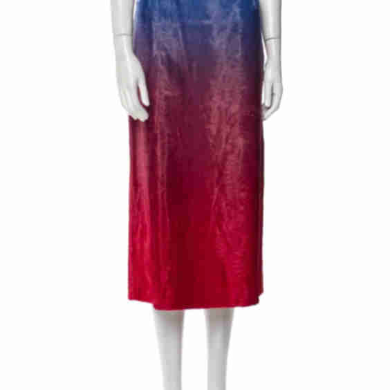 Colorblock Pattern Midi Length Skirt