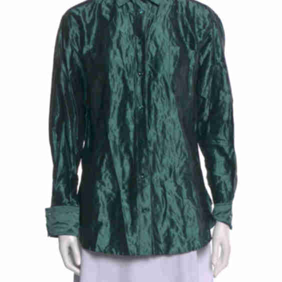 Silk Printed Button-Up Top