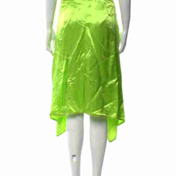Neon Asymmetric Satin Skirt