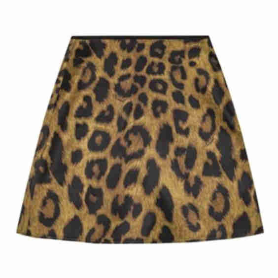 Bidan Animal-Print Satin Mini Skirt