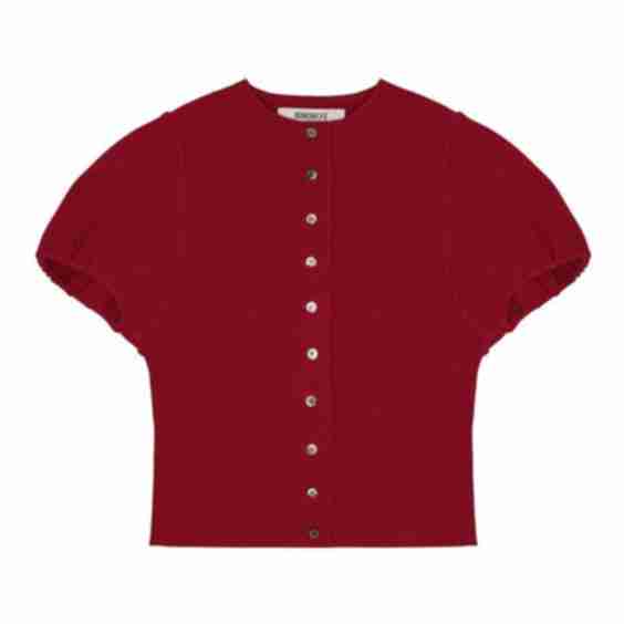 Puff-Sleeve Bonded Crepe Top