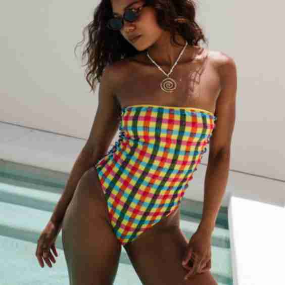 Estela Seersucker Swimsuit - Multi Gingham