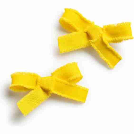 Dahlia Deconstructed Grosgrain Ribbon Double Clip Set, Yellow
