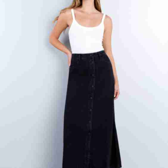 Soft Denim Maxi Skirt