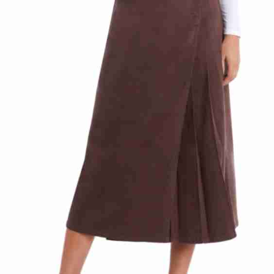 Delphine Side Pleat Denim Maxi Skirt