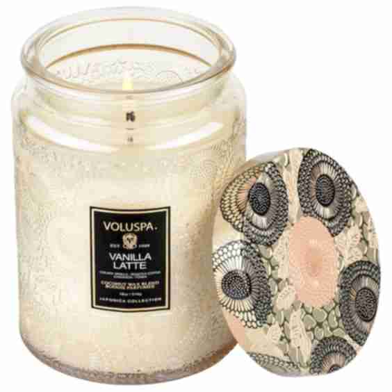 Vanilla Latte Glass Jar Candle