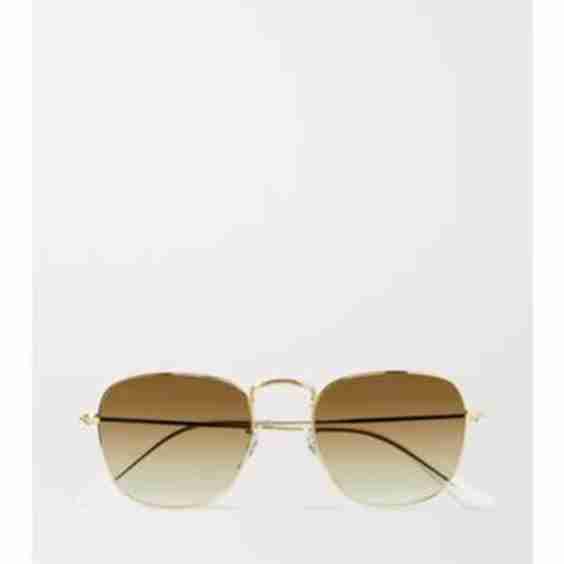 Frank Square-Frame Gold-Tone Sunglasses
