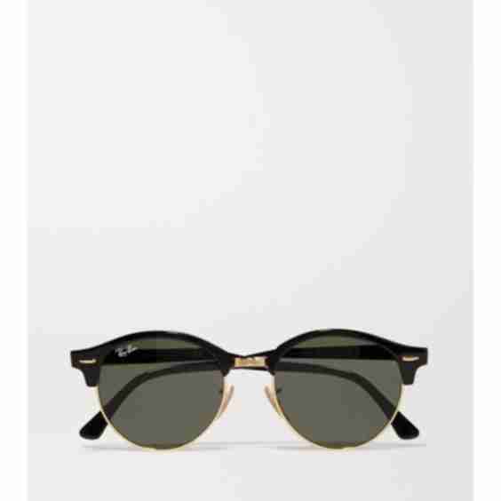 Black Clubround Acetate And Gold-Tone Sunglasses