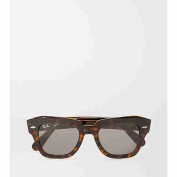 Tortoiseshell Wayfarer Square-Frame Tortoiseshell Acetate Sunglasses