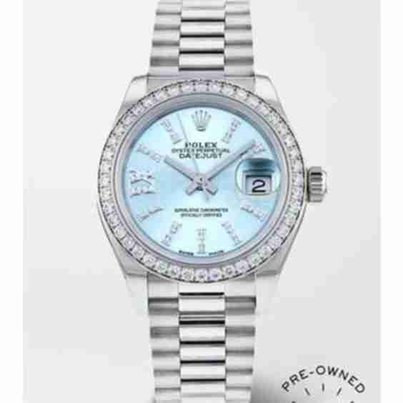 Pre-Owned 2016 Lady-Datejust Automatic 28mm Platinum And Diamond Watch