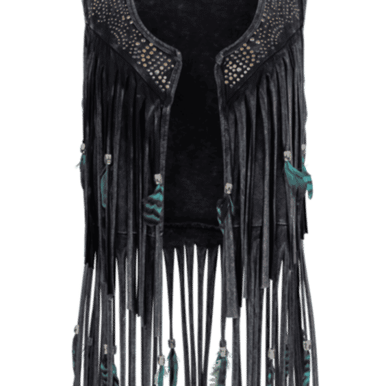 Fringe And Feather Vest