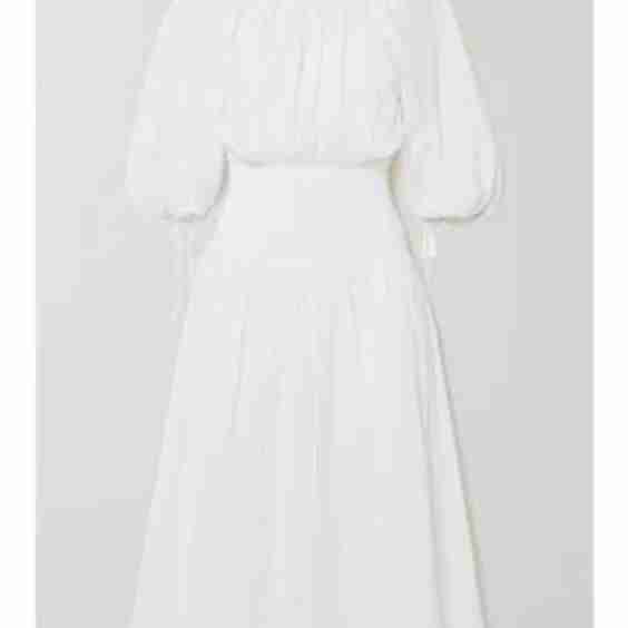 Barrie Shirred Cotton-Voile Midi Dress