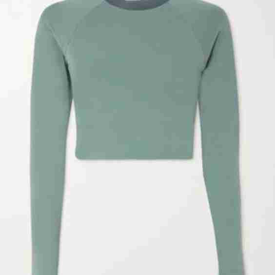 + Net Sustain Antheia Reversible Cropped Stretch Organic Pima Cotton-Jersey Top
