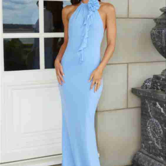 Stylish Grandeur Halter Maxi Dress
