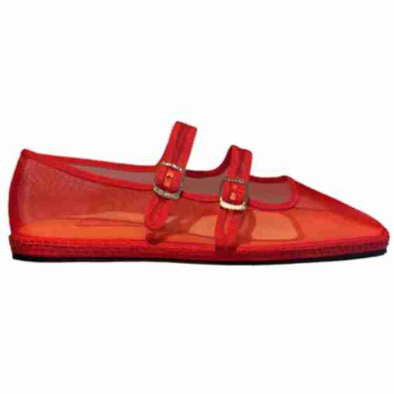 Gigi Red Mesh Double Mary Jane